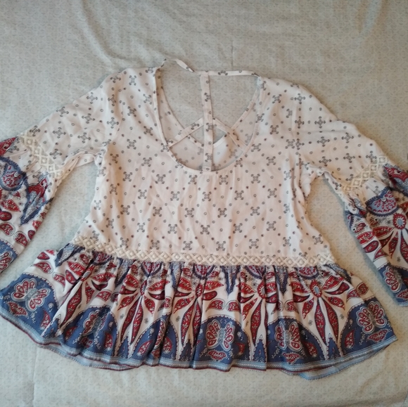 Umgee Bell Sleeve Top Boho - Picture 4 of 7